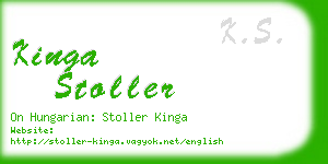 kinga stoller business card